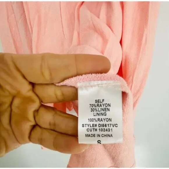 Vici Mini Dress Pink S Emmy Embroidered Puff Sleeve NWOT - Picture 3 of 6